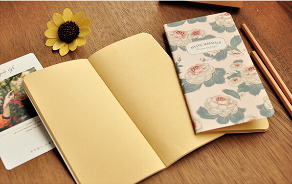 Korea-stationery-retro-romantic-kraft-paper-notebook-Printed-small-fresh-note-book-4-pcs-free-shipping
